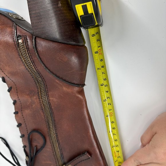 Women’s FOSSIL Leather Boots Size 7 Steampunk Lace Up Heels - Picture 8 of 15